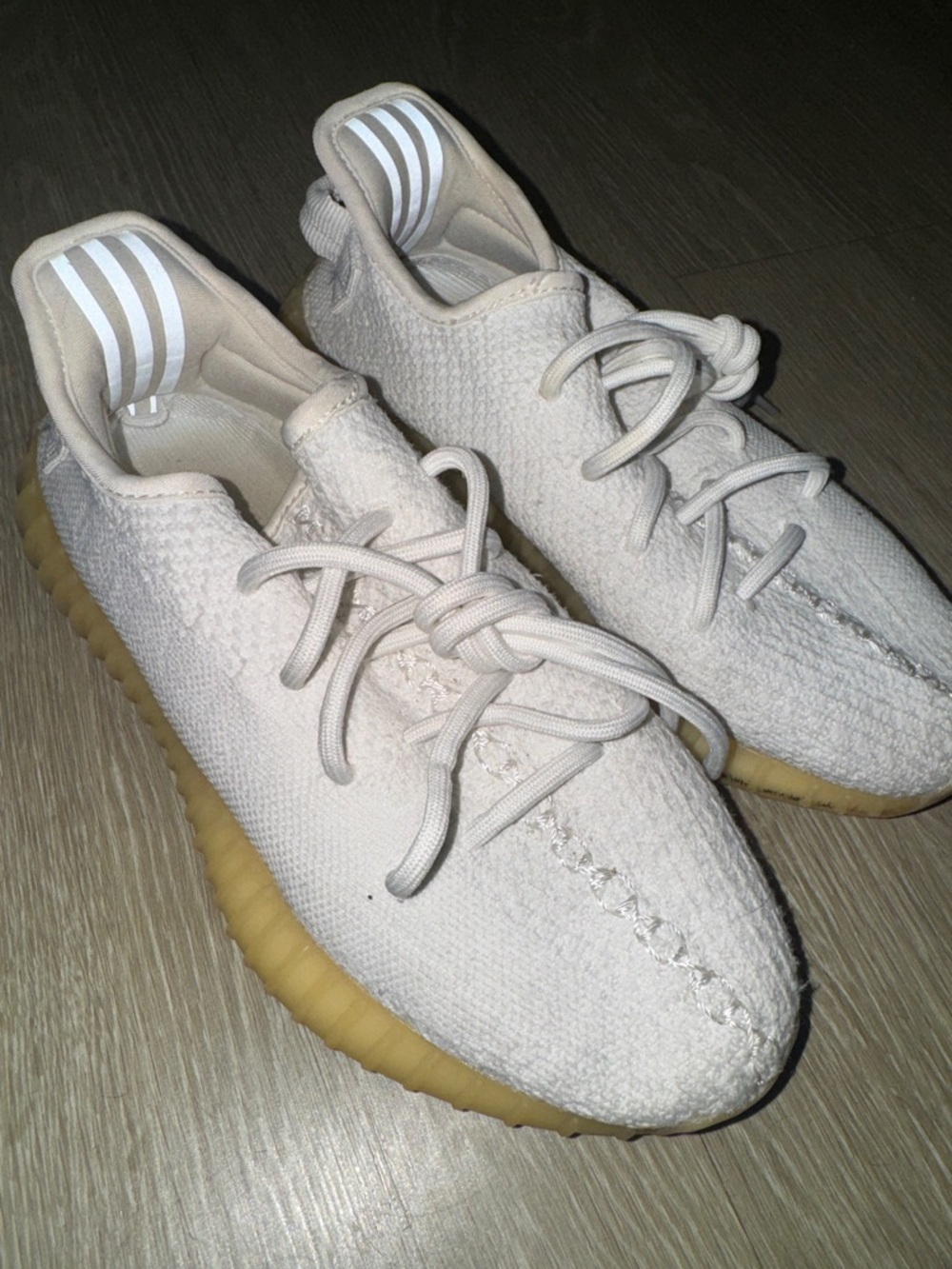 Yeezy Boost Low-Top Sneakers in Off-White with Gum Sole
